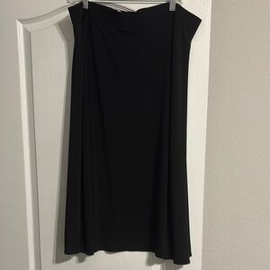 Sag Harbor Black A-Line Midi Skirt with Asymmetrical Style for Work